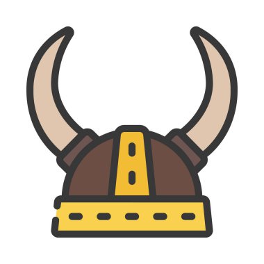 Viking Miğfer Web simgesi vektör illüstrasyonu