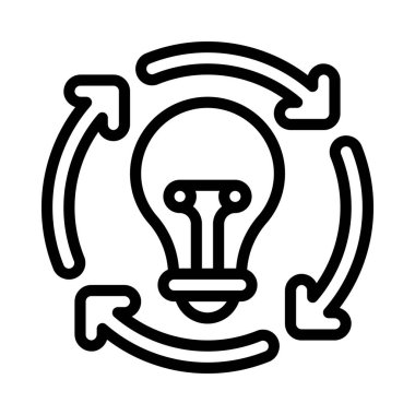  Fikir Süreci simgesi, vektör illüstrasyonu                                              