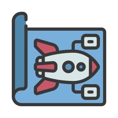 Uzay roket gemisi Şablonu, vektör illüstrasyonu  