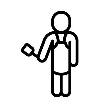 Aşçı Kişi simgesi düz tasarım, vektör illüstrasyonu