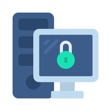 PC bilgisayar simgesi, vektör illüstrasyonu 