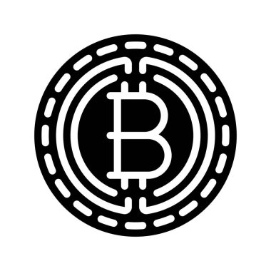 Beyaz arkaplan, vektör, illüstrasyon üzerinde izole edilmiş bitcoin düz simgesi