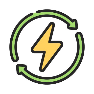 Enerji Verimliliği Ağ ikonu vektör çizimi