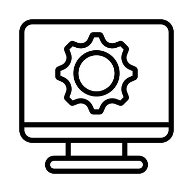 Bilgisayar Yönetimi simgesi, vektör illüstrasyonu 