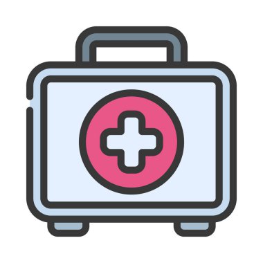 İlk yardım kiti web simgesi vektör illüstrasyonu