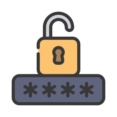 parola simgesi, vektör illüstrasyonu basit tasarım