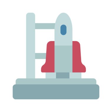 Uzay Roketi İstasyonu simgesi, vektör illüstrasyonu  