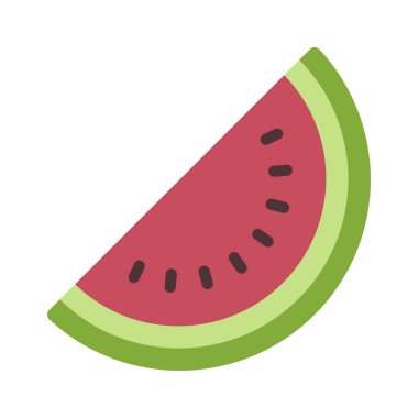 Beyaz arka planda karpuz meyvesi, illüstrasyon, vektör.