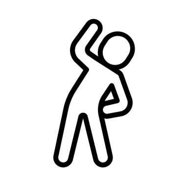 Spor Uzatma Kişi simgesi düz tasarım, vektör illüstrasyonu