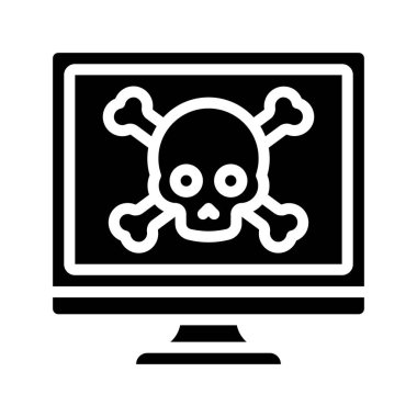 Bilgisayar Ölüm simgesi, vektör illüstrasyonu 