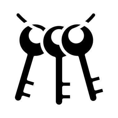 Üç Anahtarlık simgesi, vektör illüstrasyonu