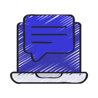 Laptop Geri bildirim İleti simgesi, vektör illüstrasyonu 