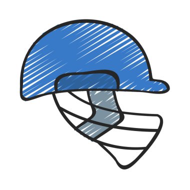 Cricket Helmet web simgesi vektör illüstrasyonu
