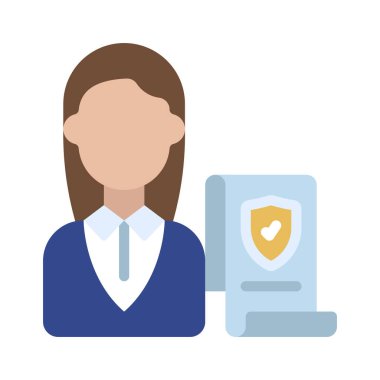 Sigorta Broker web simgesi vektör illüstrasyonu