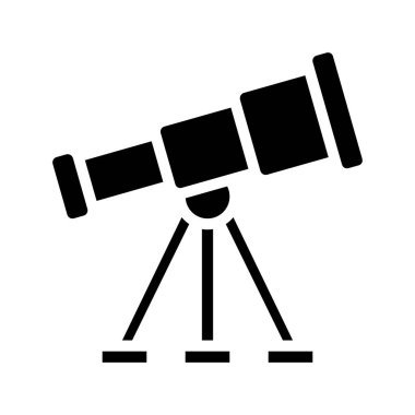 Beyaz arkaplanda teleskop simgesi vektör çizimi 
