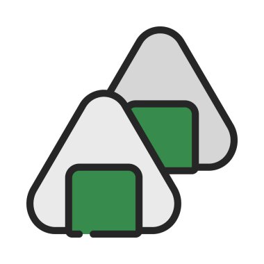 Onigiris web simgesi vektör illüstrasyonu