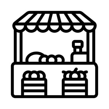 Vege Farmers Pazar simgesi, vektör illüstrasyonu      