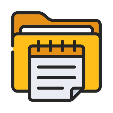 Notlar Dizin simgesi, vektör illüstrasyonu  