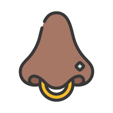 Burun Piercings web simgesi vektör çizimi