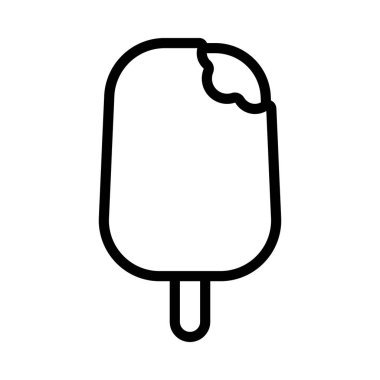 dondurma yassı simgesi, vektör illüstrasyonu