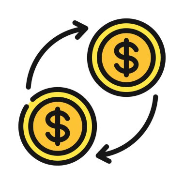 Para Aktarımı web simgesi vektör çizimi