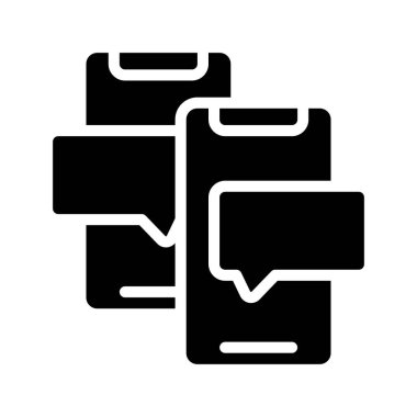 Cep Telefonları Mesajlaşma Ağ simgesi, vektör illüstrasyonu              