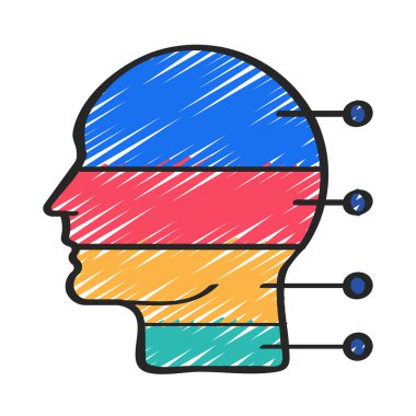 Face Breakdwon web simgesi vektör resimlemesi