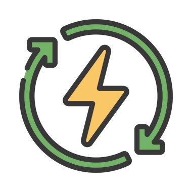 Yeniden Kullanılan Güç Ağı vektör çizimi