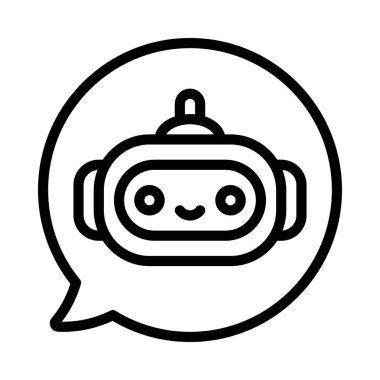 Chatbot İleti ikonu vektör illüstrasyonu 