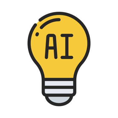 Ai Fikir simgesi, vektör illüstrasyonu                                             