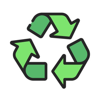 Geri dönüşüm sembolü vektör simgesi tasarımı.