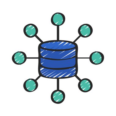 Veri Dağıtım simgesi, vektör illüstrasyonu  