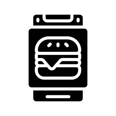 Gıda Uygulaması simgesi, vektör illüstrasyonu basit tasarım