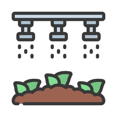  Sulama Suyu Bitkileri Simgesi Basit Vektör İllüstrasyonu