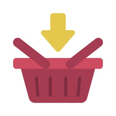 Sepet Web simgesi vektör illüstrasyonunu doldur