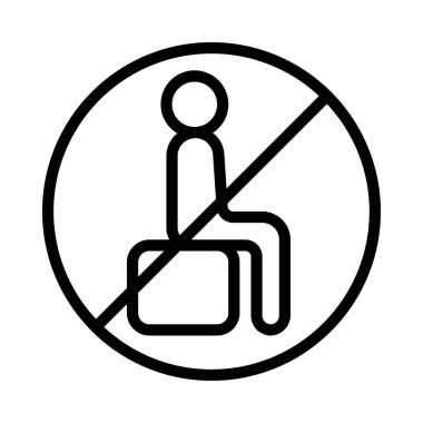  Oturma Yok Parcels glyph düz simge, vektör illüstrasyon                        