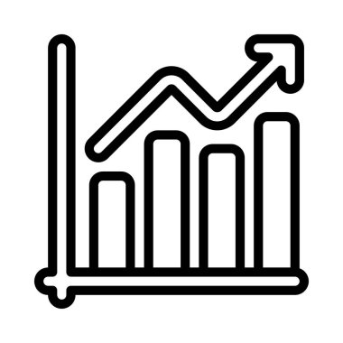 İş büyümesi çizelgesi ana hatları vektörü. İş büyümesi. veri analizi