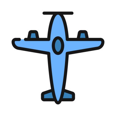 Küçük Uçak simgesi, vektör illüstrasyonu