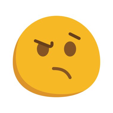 Şüpheli duygu simgesi vektör illüstrasyonu                