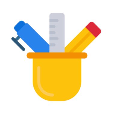 Okul Tedariği Web simgesi vektör illüstrasyonu