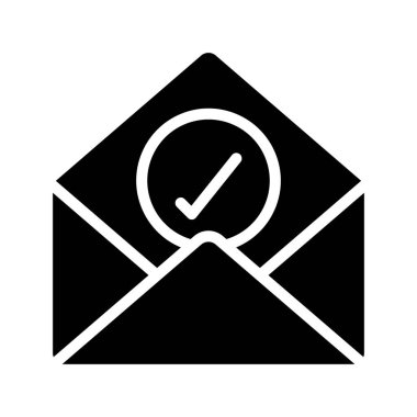 Onaylanmış E- posta, İzole edilmiş Beyaz Arkaplan Simgesi 