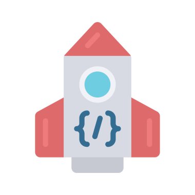 roket fırlatma simgesi vektör çizimi