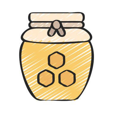 Honey Jar simge vektör illüstrasyon tasarımı