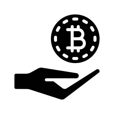 Bitcoin simgesi, vektör illüstrasyonu basit tasarım