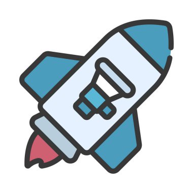 Pazarlama Kampanyasını Başlat Web simgesi, vektör illüstrasyonunu                      