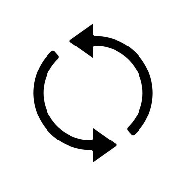 Döngü Okları simgesi beyaz arkaplanda izole edildi. vektör.