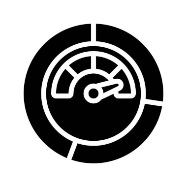 Performans Pie Chart web simgesi düz tasarım, vektör illüstrasyonu