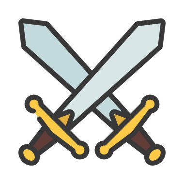 Savaş Kılıçları web simgesi vektör illüstrasyonu