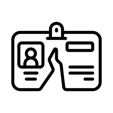 Kırık Kimlik kartı web simgesi vektör çizimi