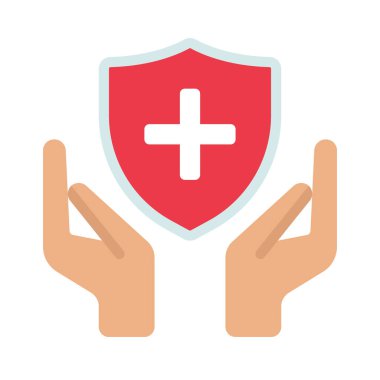 Sağlık Sigortası Web simgesi vektör illüstrasyonu